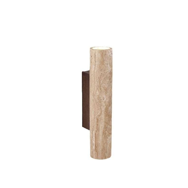 Japandi Tube Travertine Stone Minimalist Wall Light