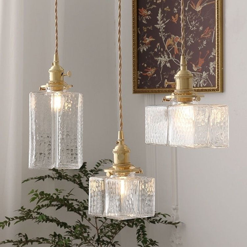 Jewel Brass Vintage Glass Pendant Light