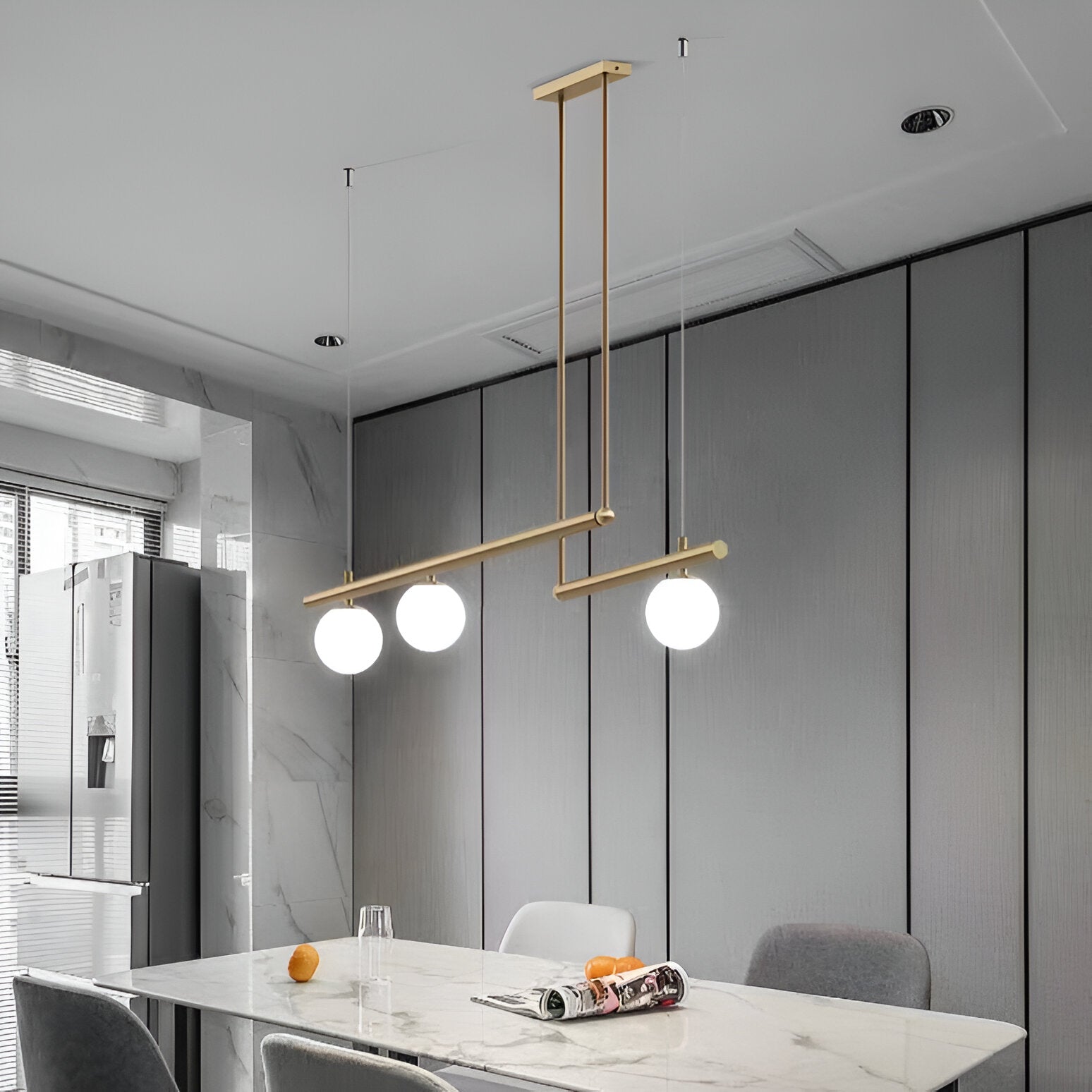 Nordic Glass Linear Luxury Pendant Light