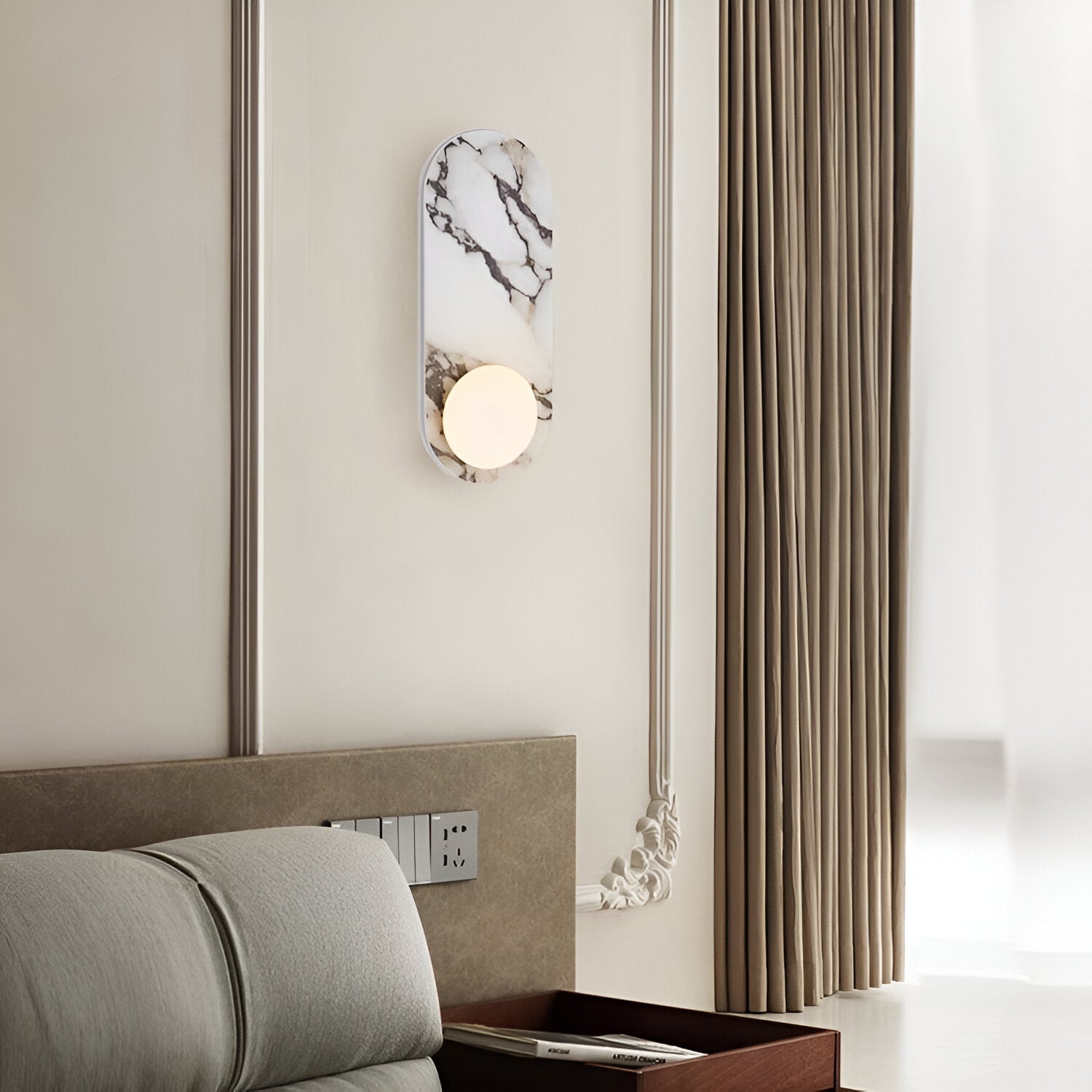 French Light Marble Luxury Minimalist Wall Light