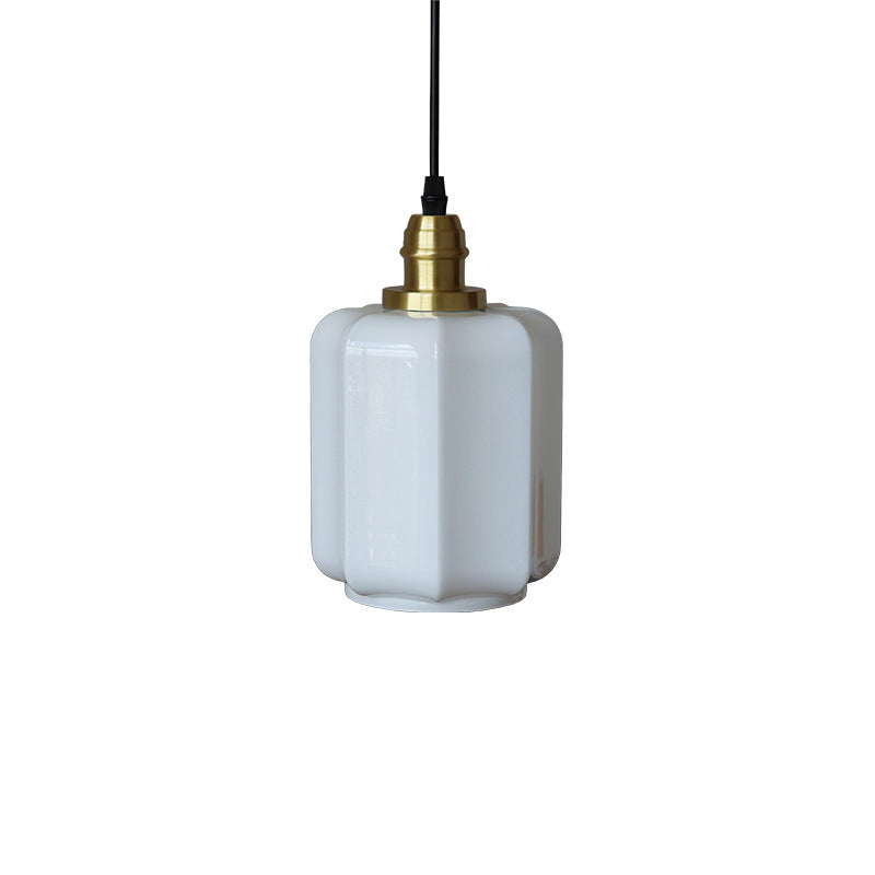 Aurelia Vintage Retro White Jade Glass Pendant Light