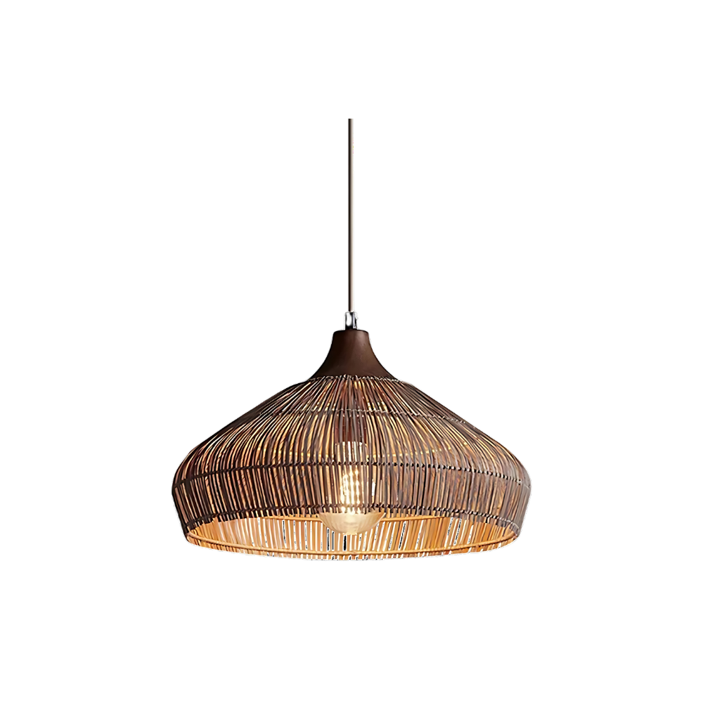 Elegant Natural Rattan Braid Boho Pendant Light