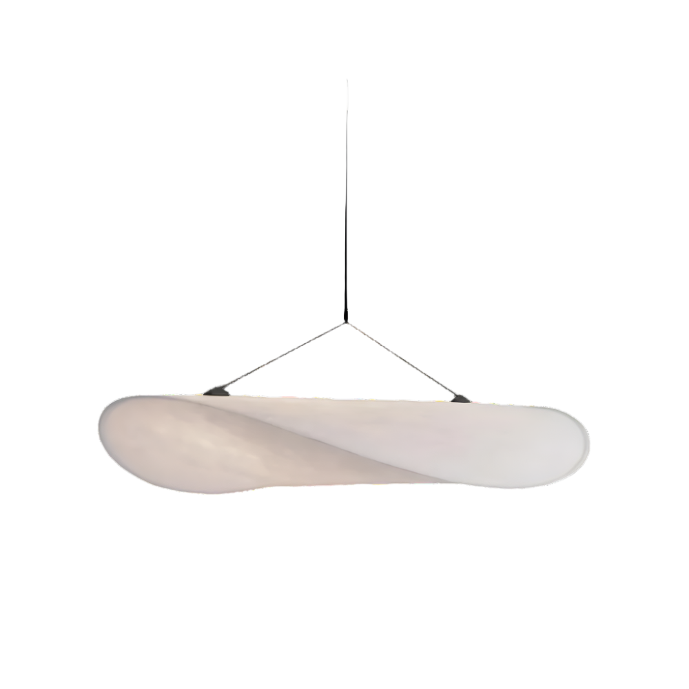 Japandi White Silk Fabric Minimalist Pendant Light