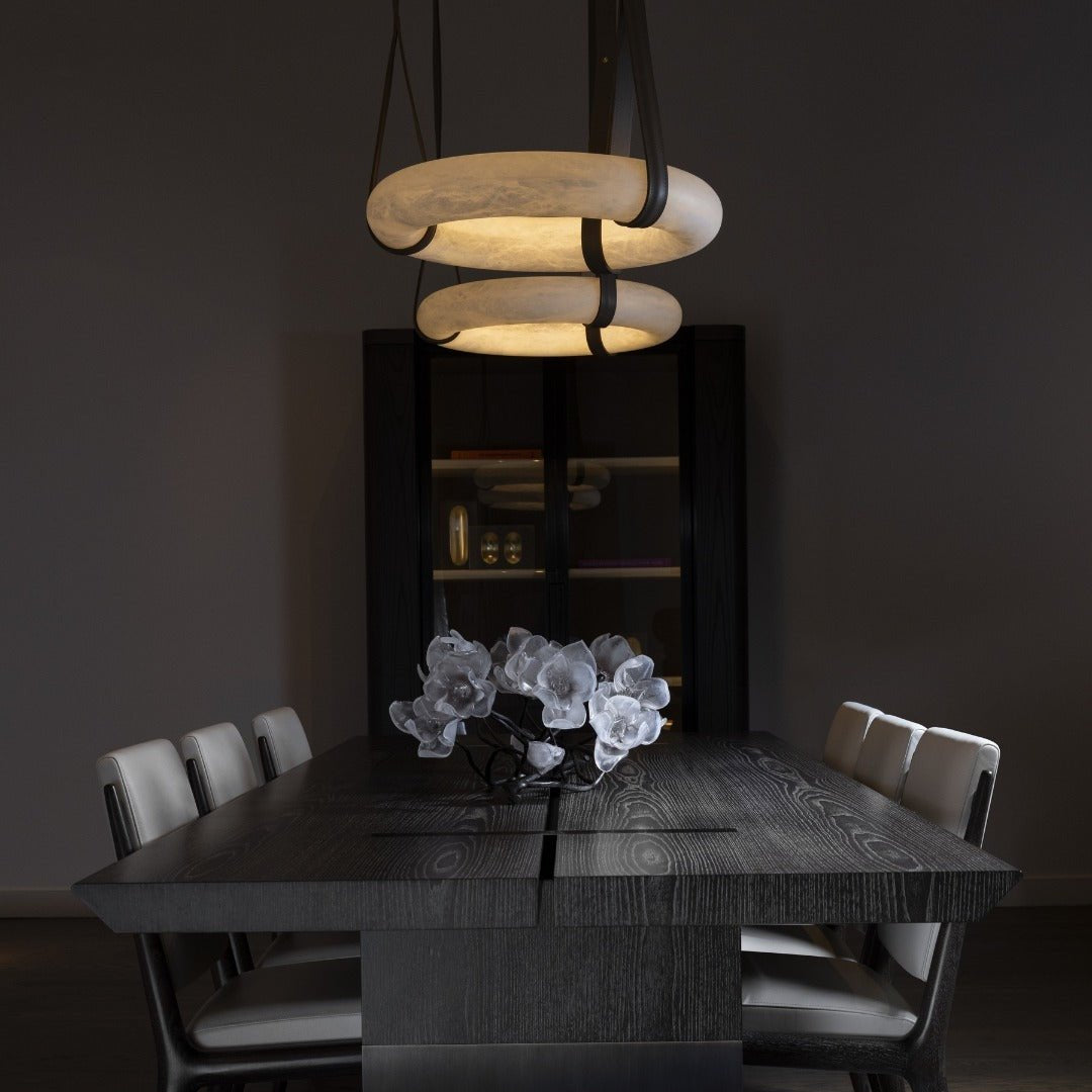 Halo Minimalist Alabaster Ring Pendant Light