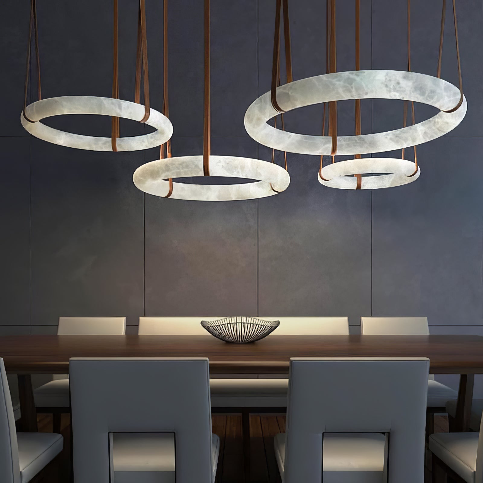 Halo Minimalist Alabaster Ring Pendant Light