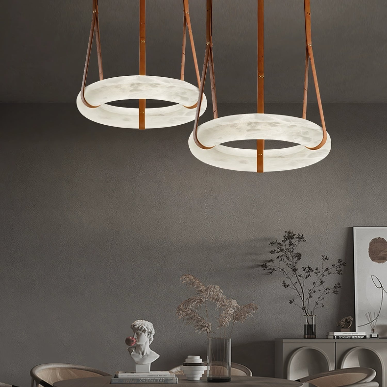 Halo Minimalist Alabaster Ring Pendant Light
