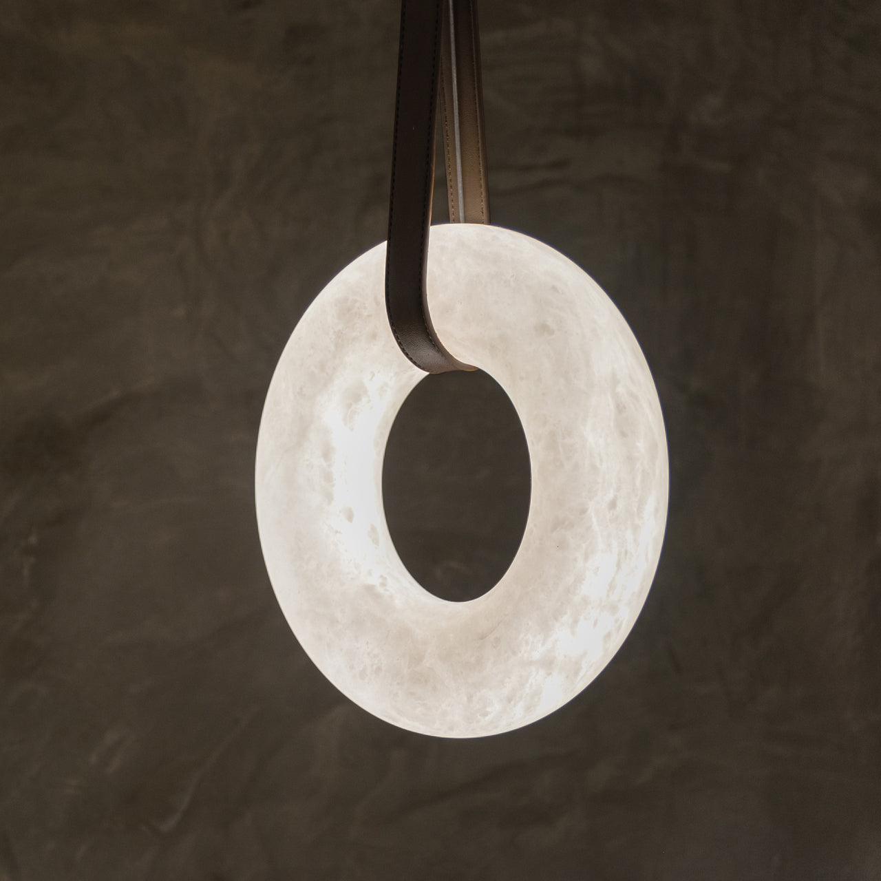 Halo Minimalist Alabaster Ring Pendant Light