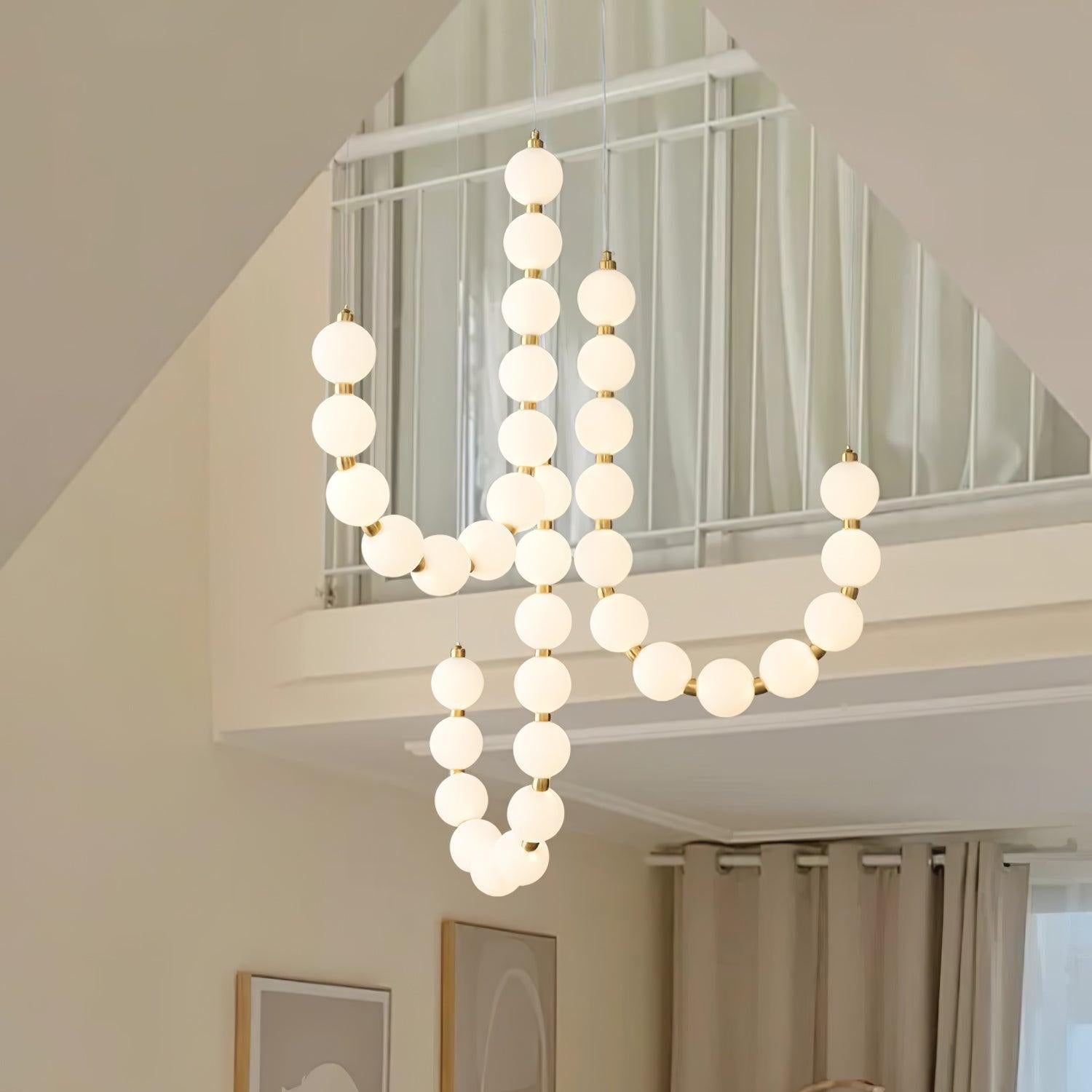 Pearl Glam Brass Acrylic Chandelier