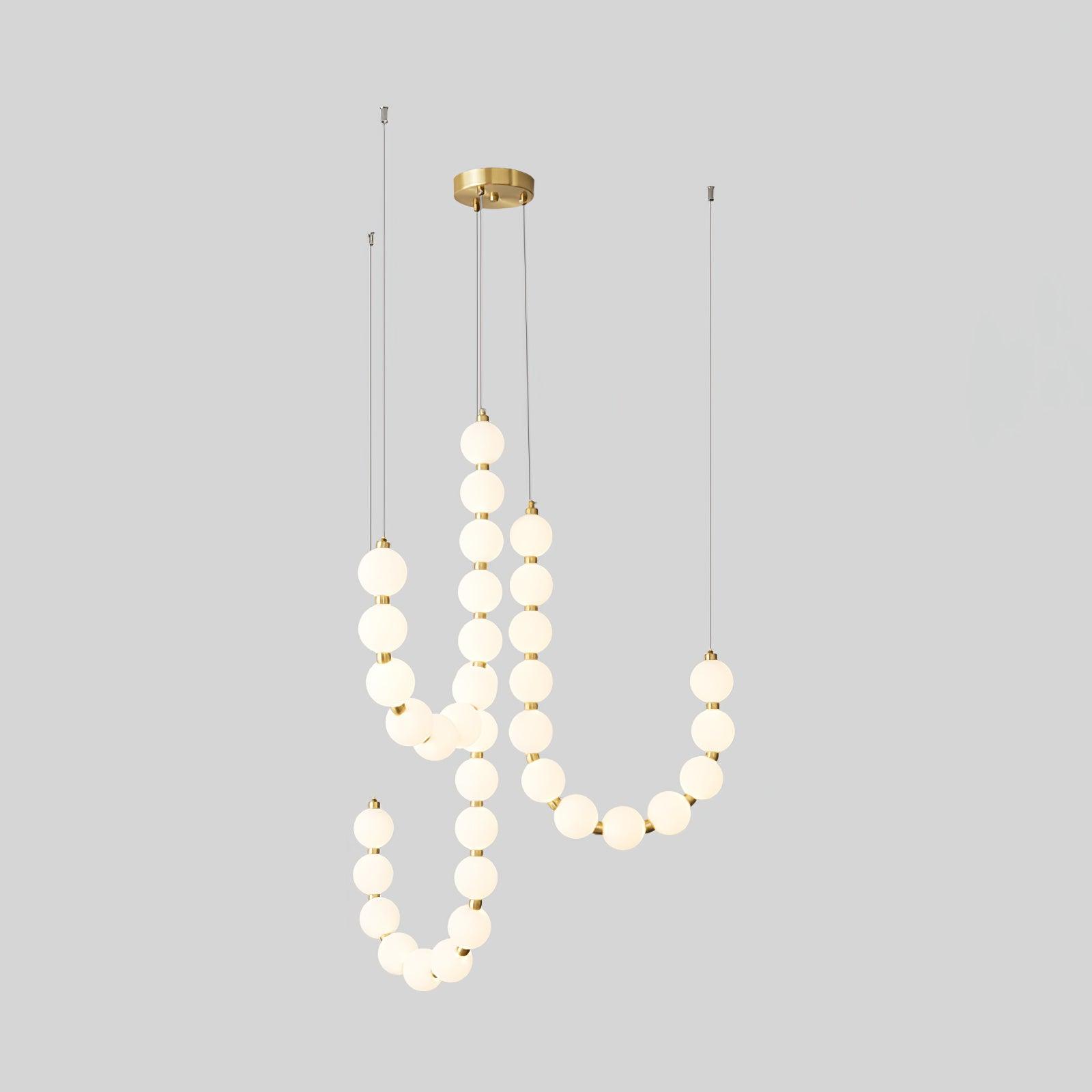 Pearl Glam Brass Acrylic Chandelier