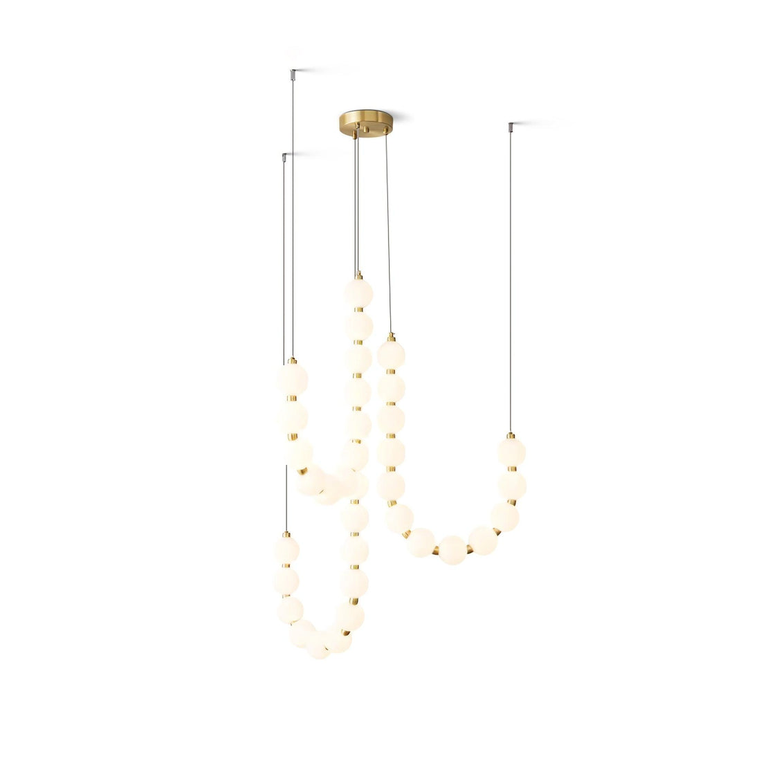 Pearl Glam Brass Acrylic Chandelier