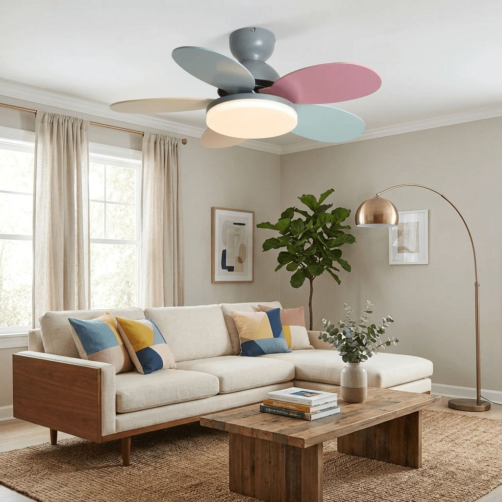 Petalo Nordic Petal-Shaped Acrylic Ceiling Fan Light