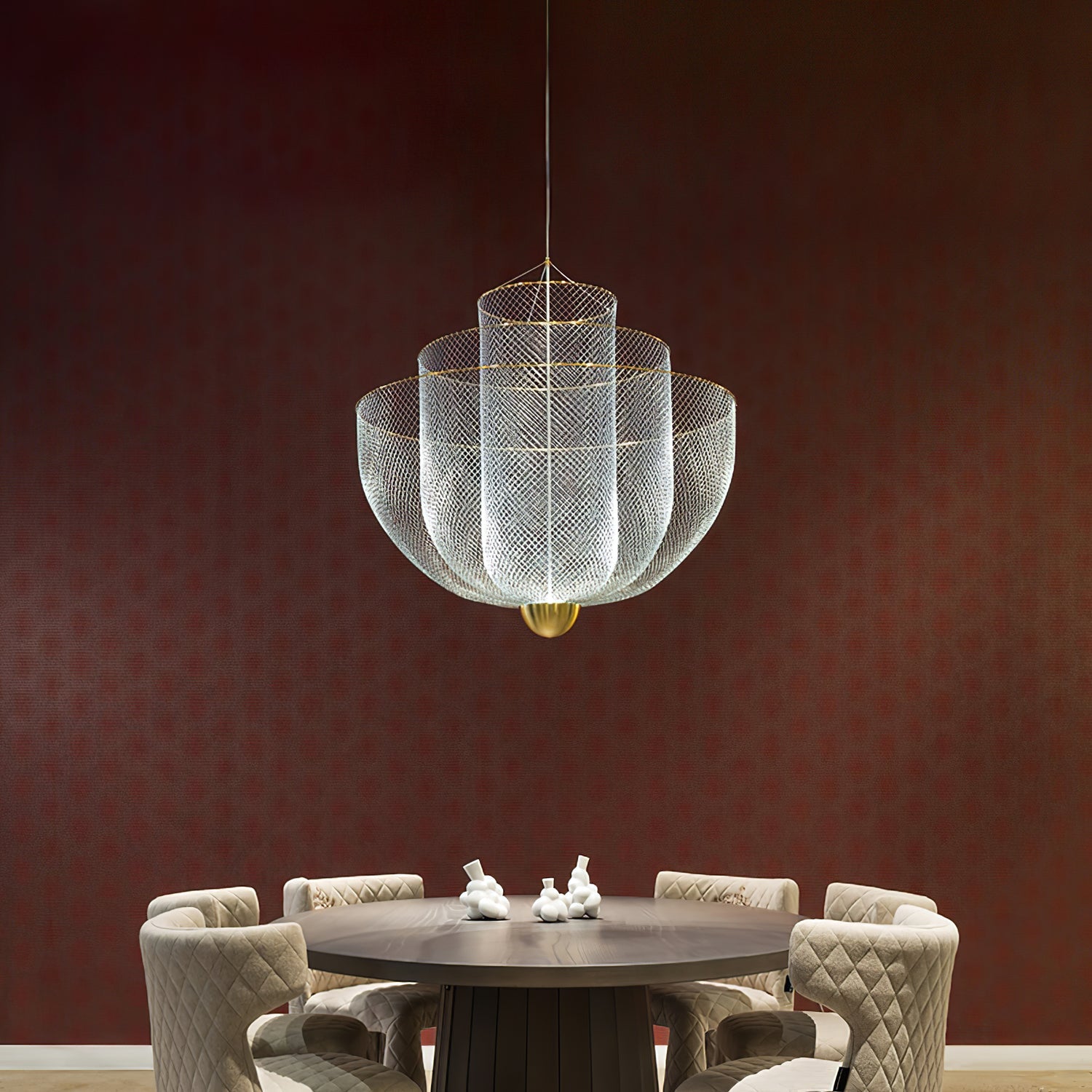 Radiant Wirelight Sculptural Japandi Metal Pendant Light