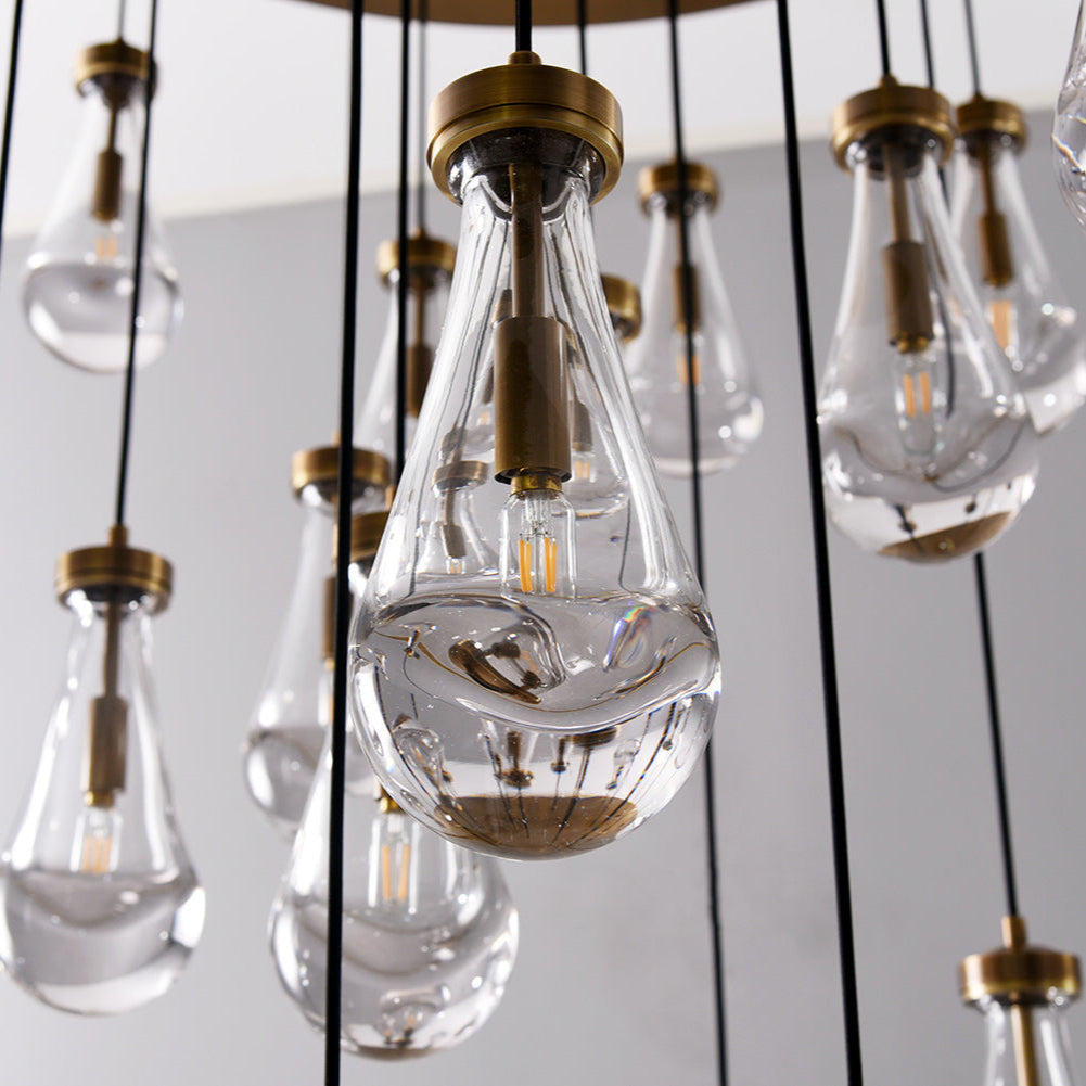 Celara Raindrop Linear Glass Chandelier