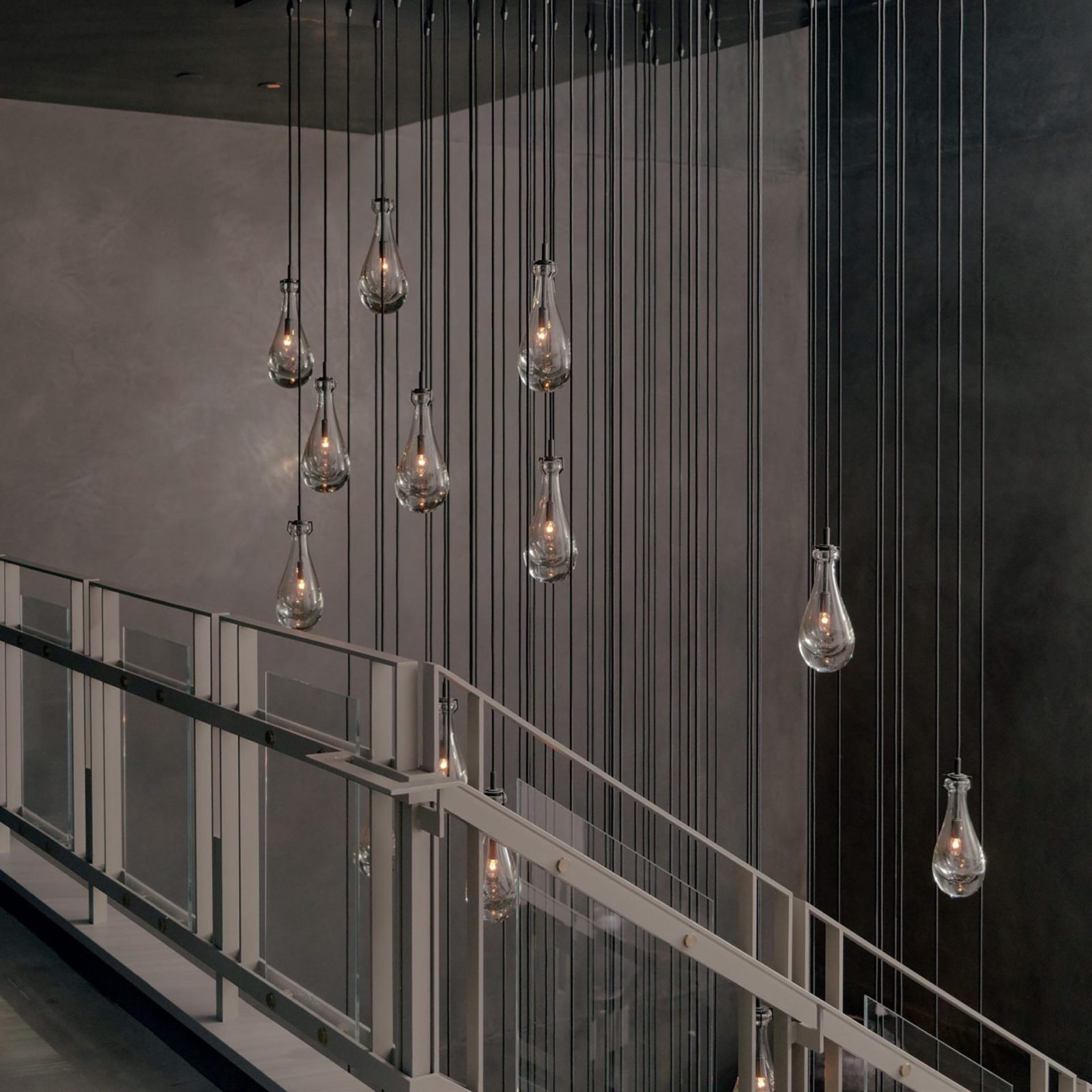 Celara Raindrop Linear Glass Chandelier