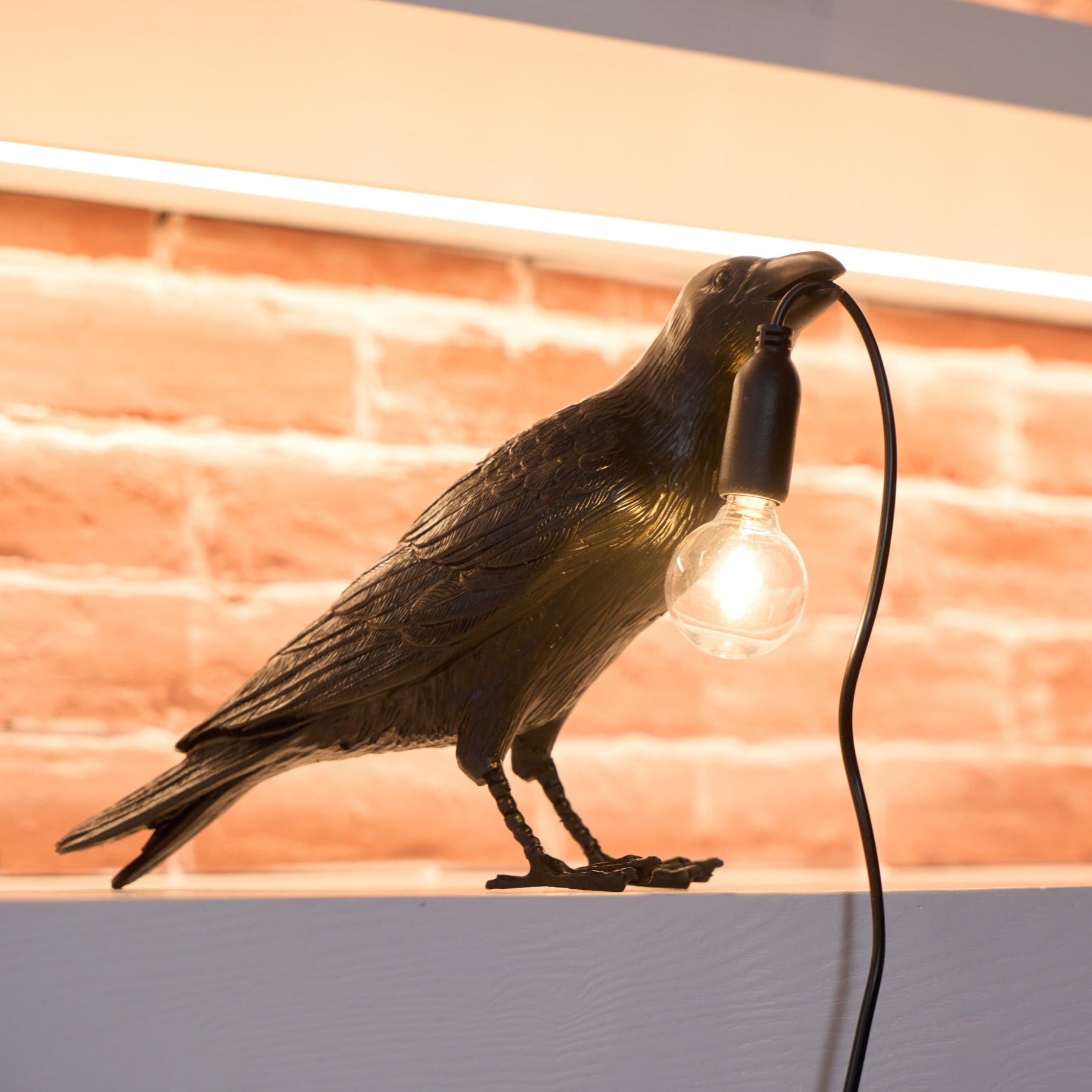 The Watchful Raven Resin Table Lamp