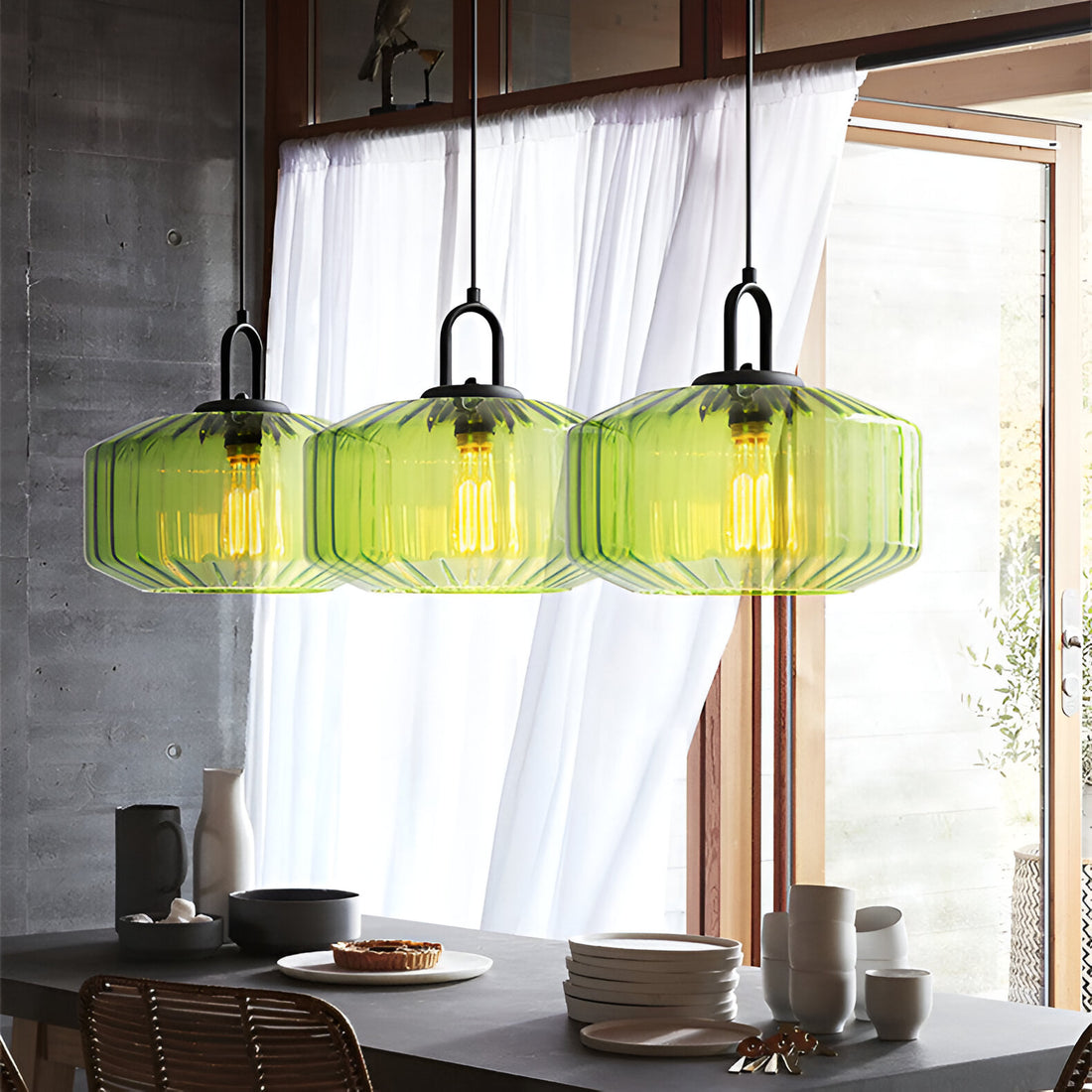 Retro Colored Glass Minimalist Pendant Light