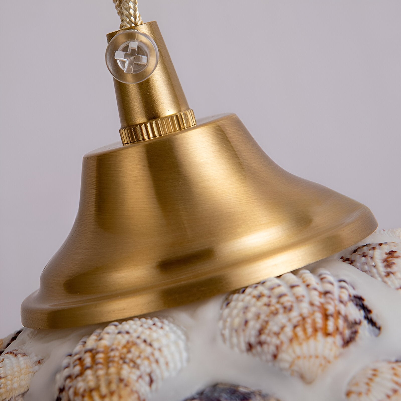 Retro Colorful Natural Shell Handcrafted Brass Pendant Light