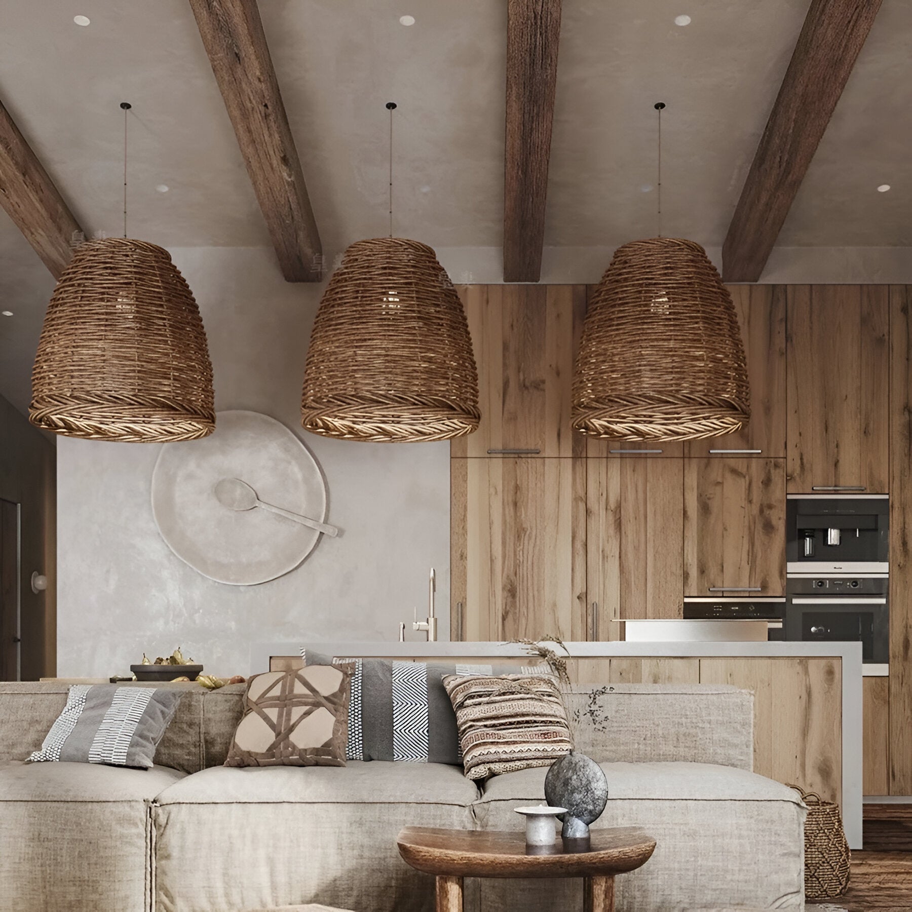 Retro Handmade Bamboo Rattan Pendant Light