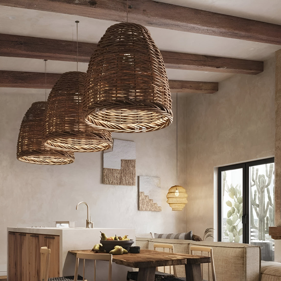 Retro Handmade Bamboo Rattan Pendant Light