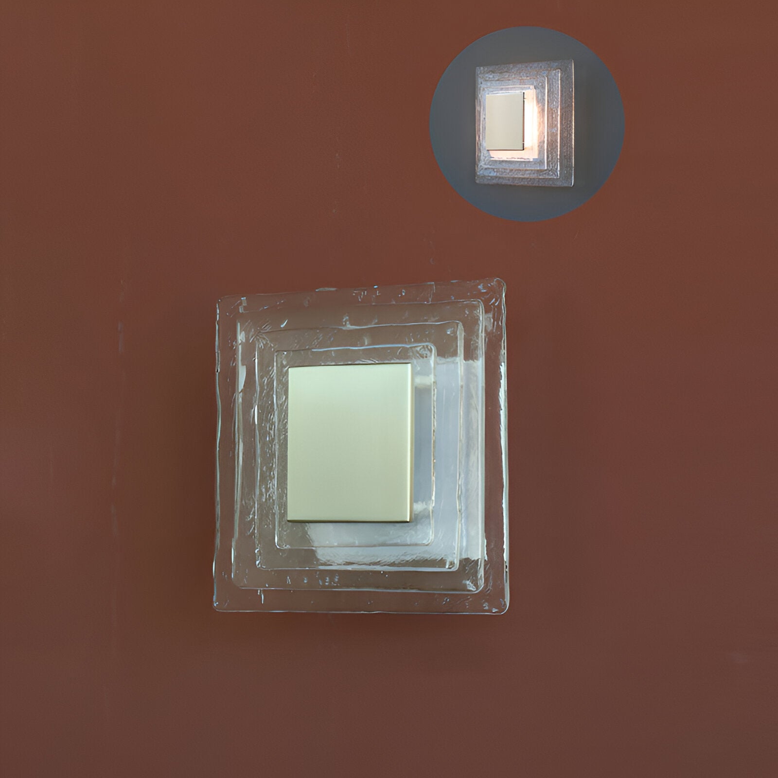 Retro Murano Water Ripple Glass Wall Light