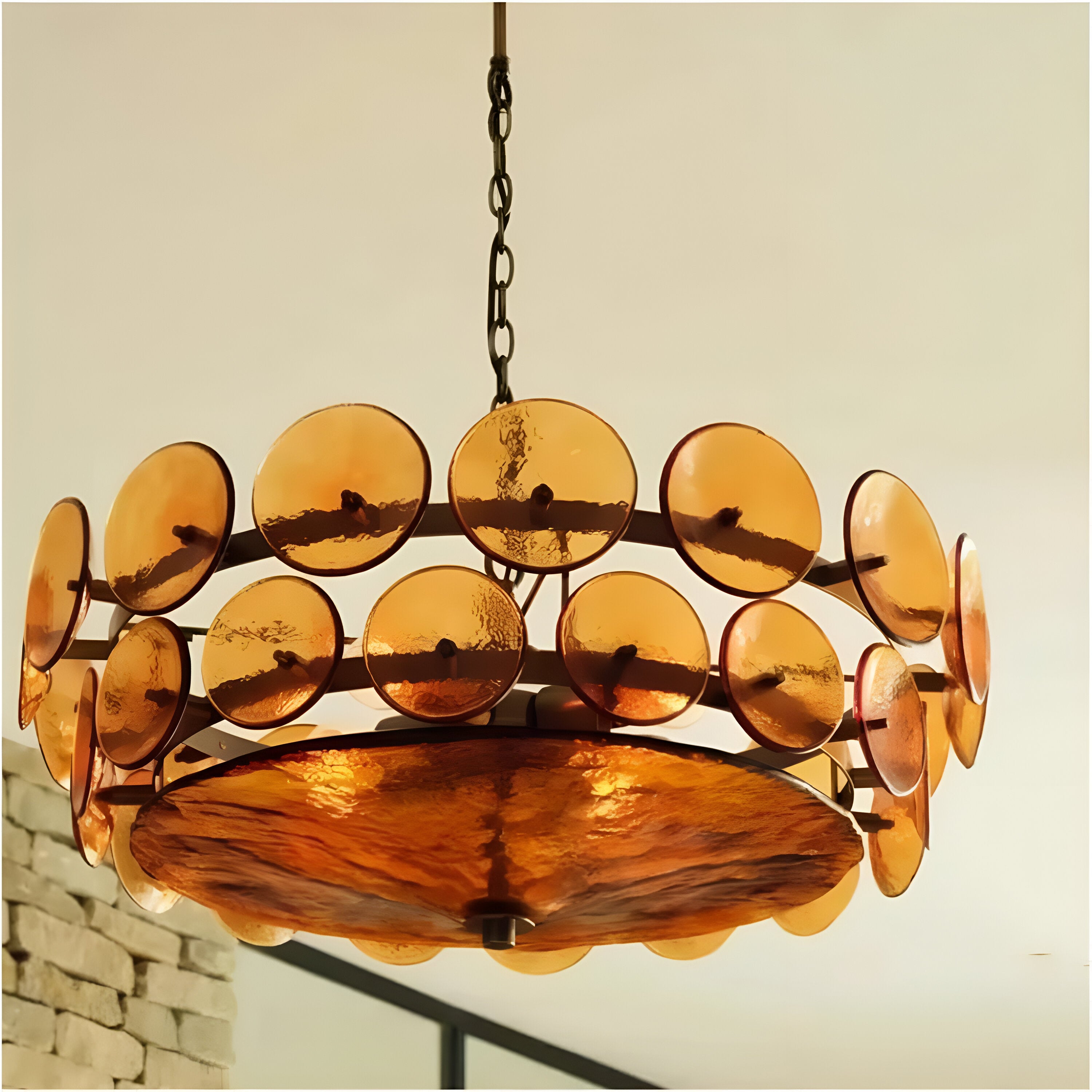 Retro Style Clara Colored Glass Chandelier