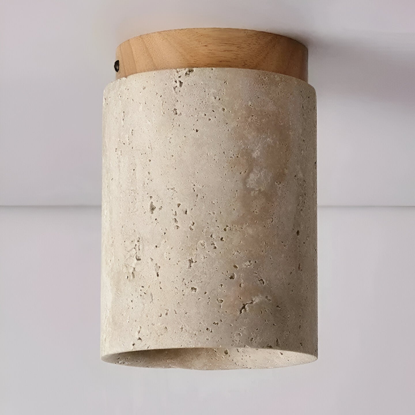 Retro Travertine Stone Flush Mount Ceiling Light