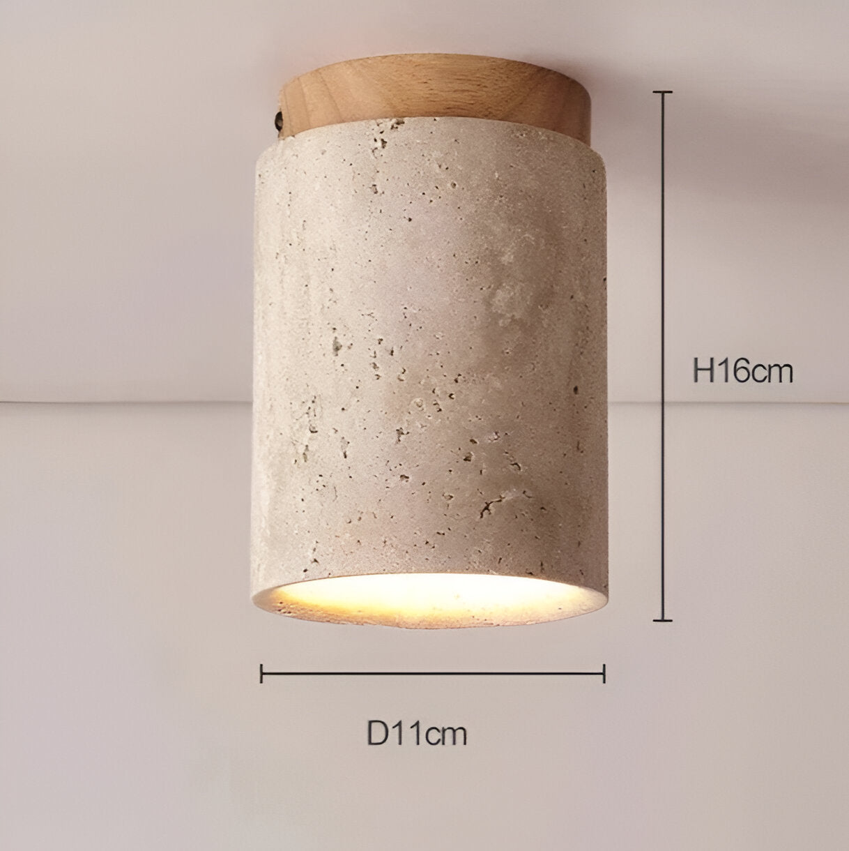 Retro Travertine Stone Flush Mount Ceiling Light
