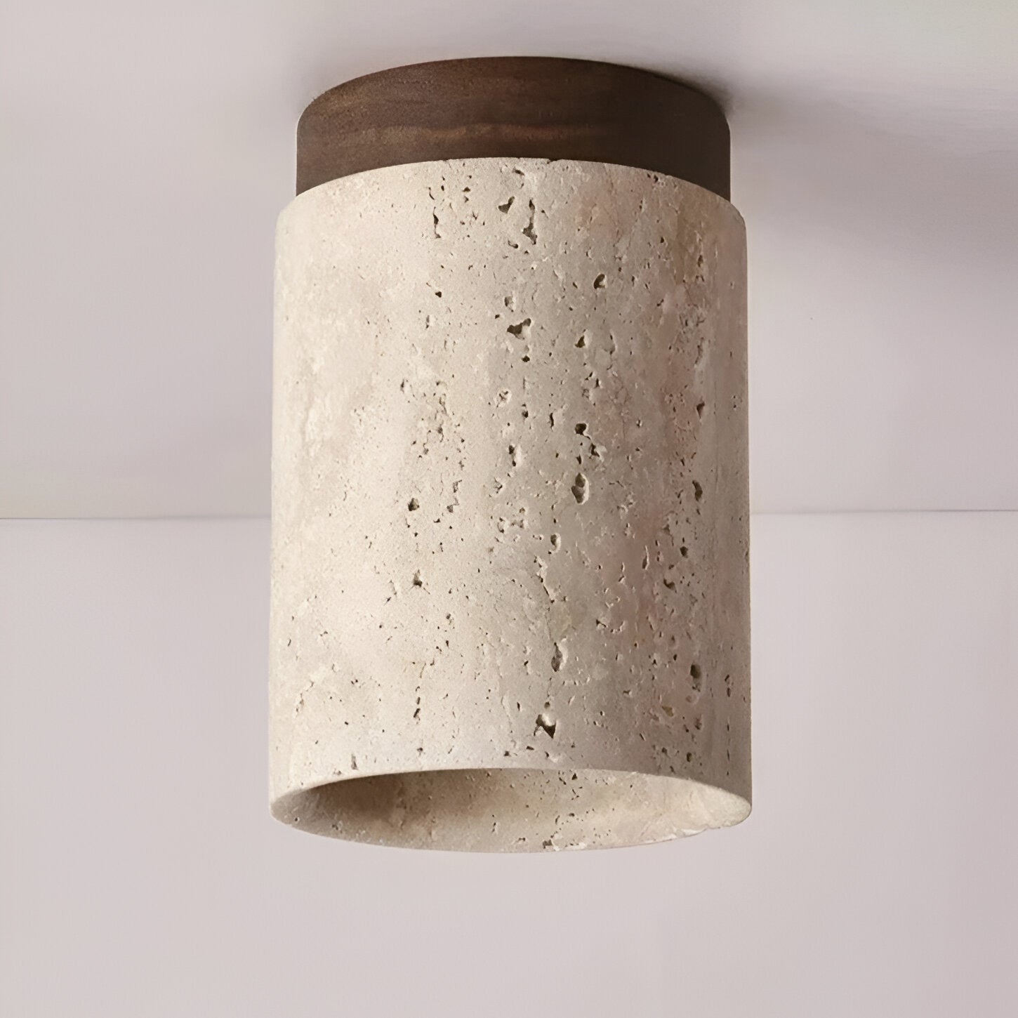 Retro Travertine Stone Flush Mount Ceiling Light