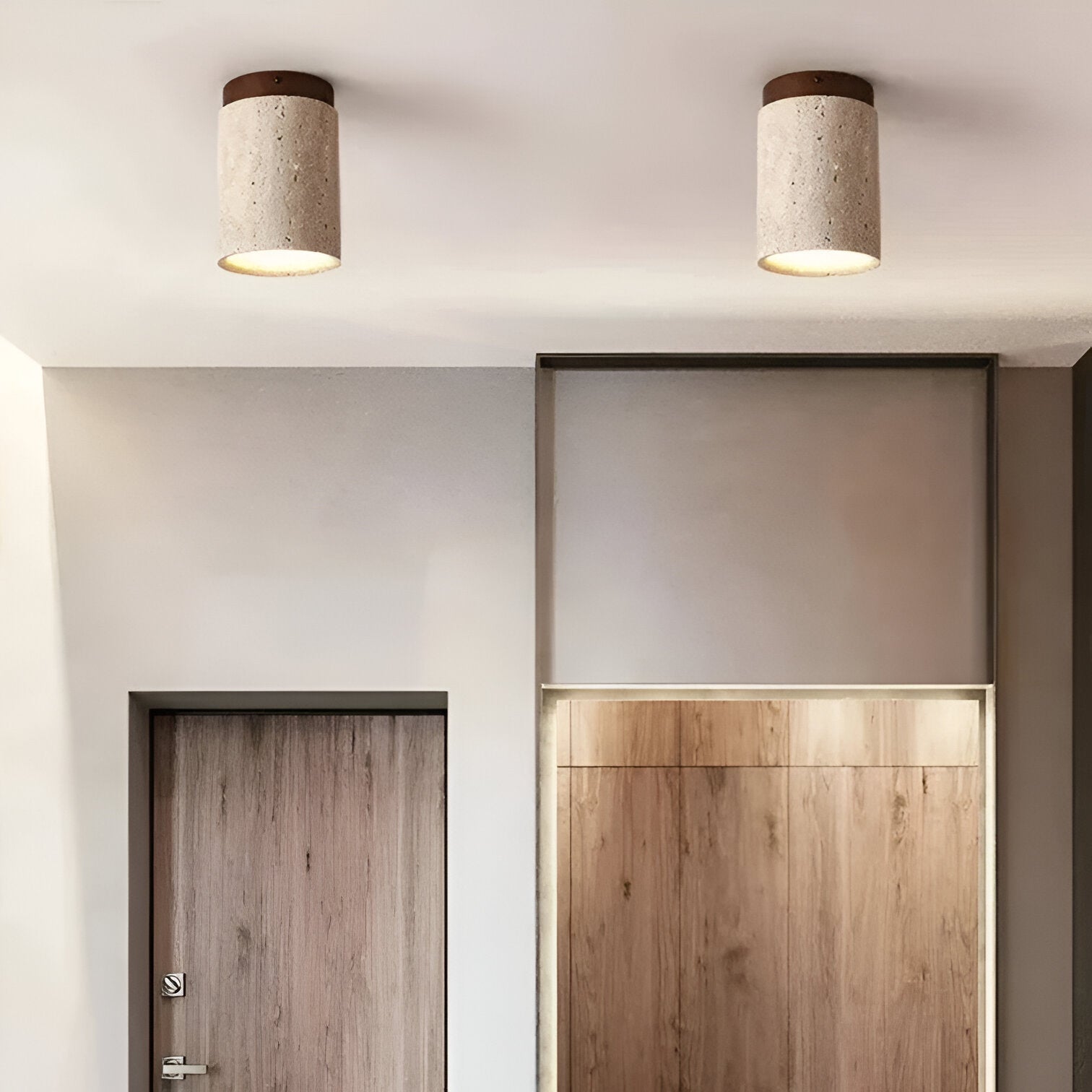 Retro Travertine Stone Flush Mount Ceiling Light