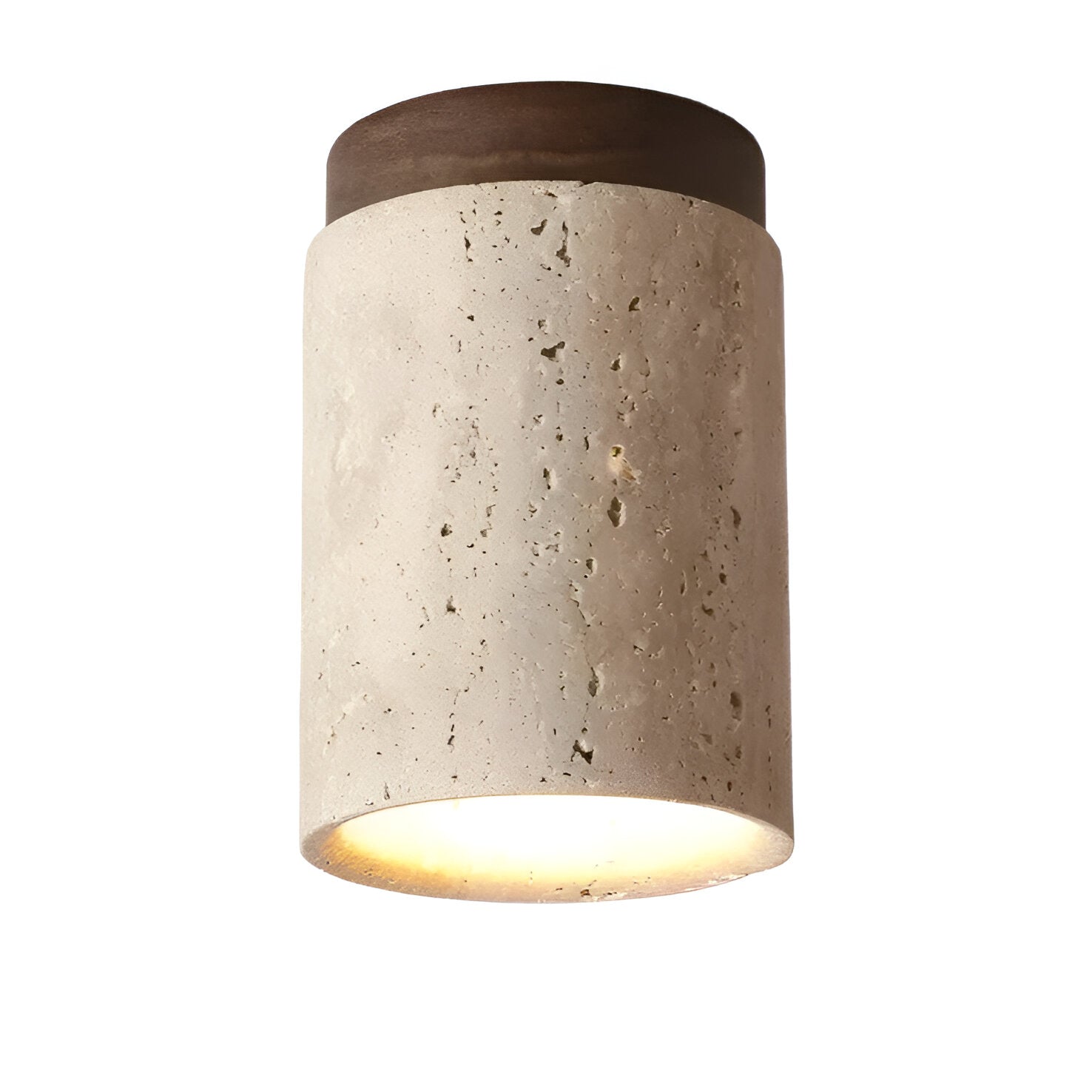 Retro Travertine Stone Flush Mount Ceiling Light
