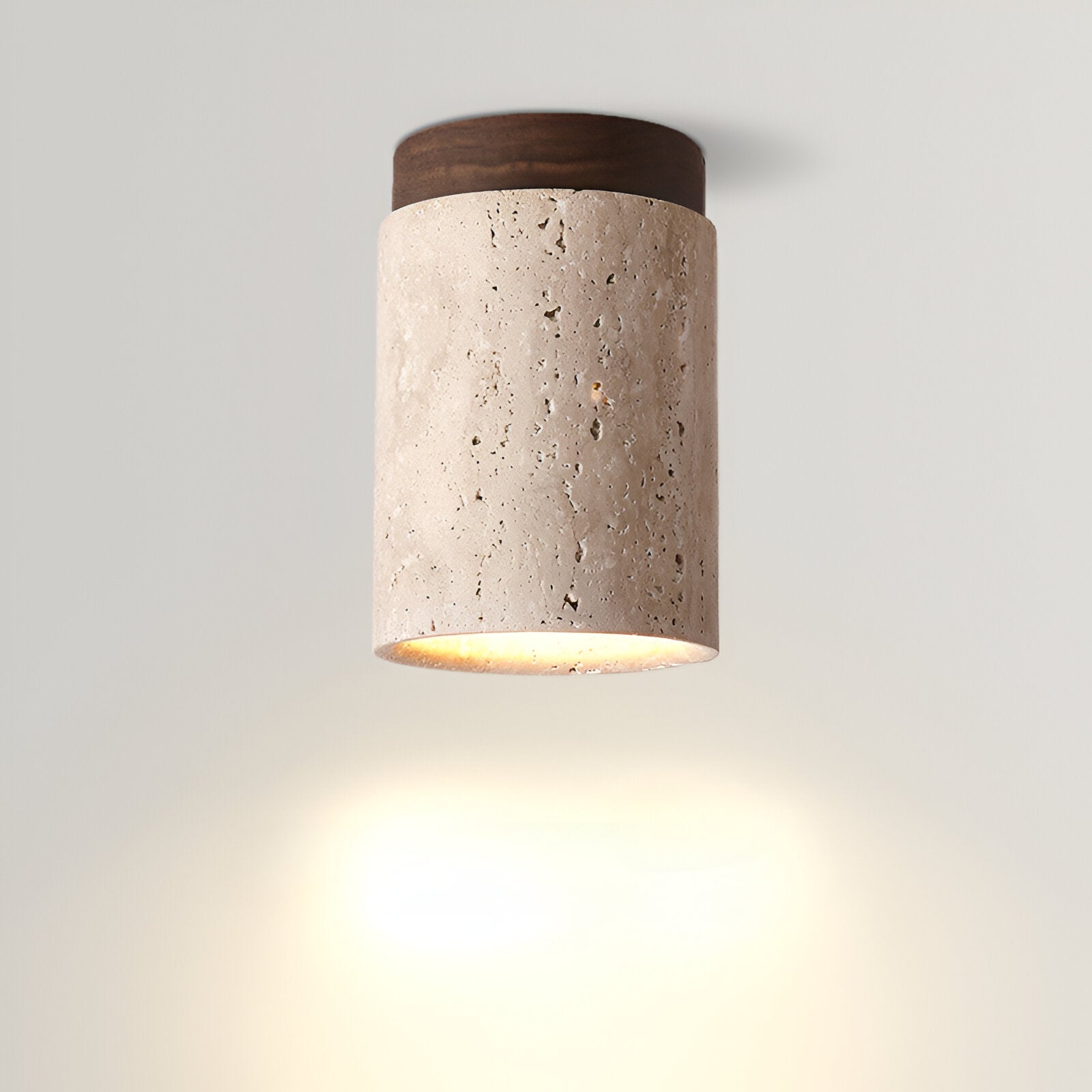 Retro Travertine Stone Flush Mount Ceiling Light