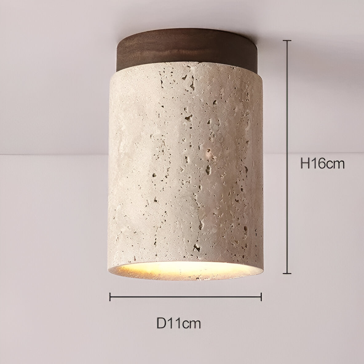 Retro Travertine Stone Flush Mount Ceiling Light