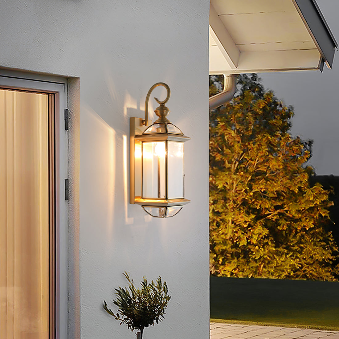 Luz de pared exterior retro europea de latón IP65 a prueba de agua