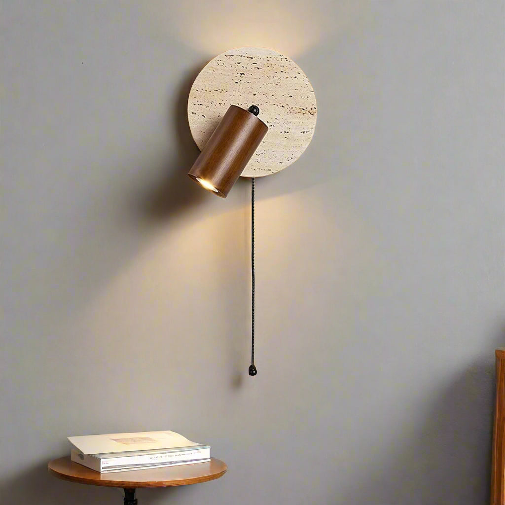 Travertine Modern Rotatable Bedside Wall Light