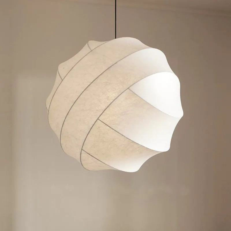 Wabi Sabi Silk Ball Japandi Pendant Light