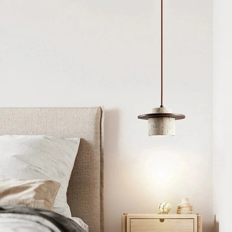 Japanese Style Vintage Travertine Pendant Light