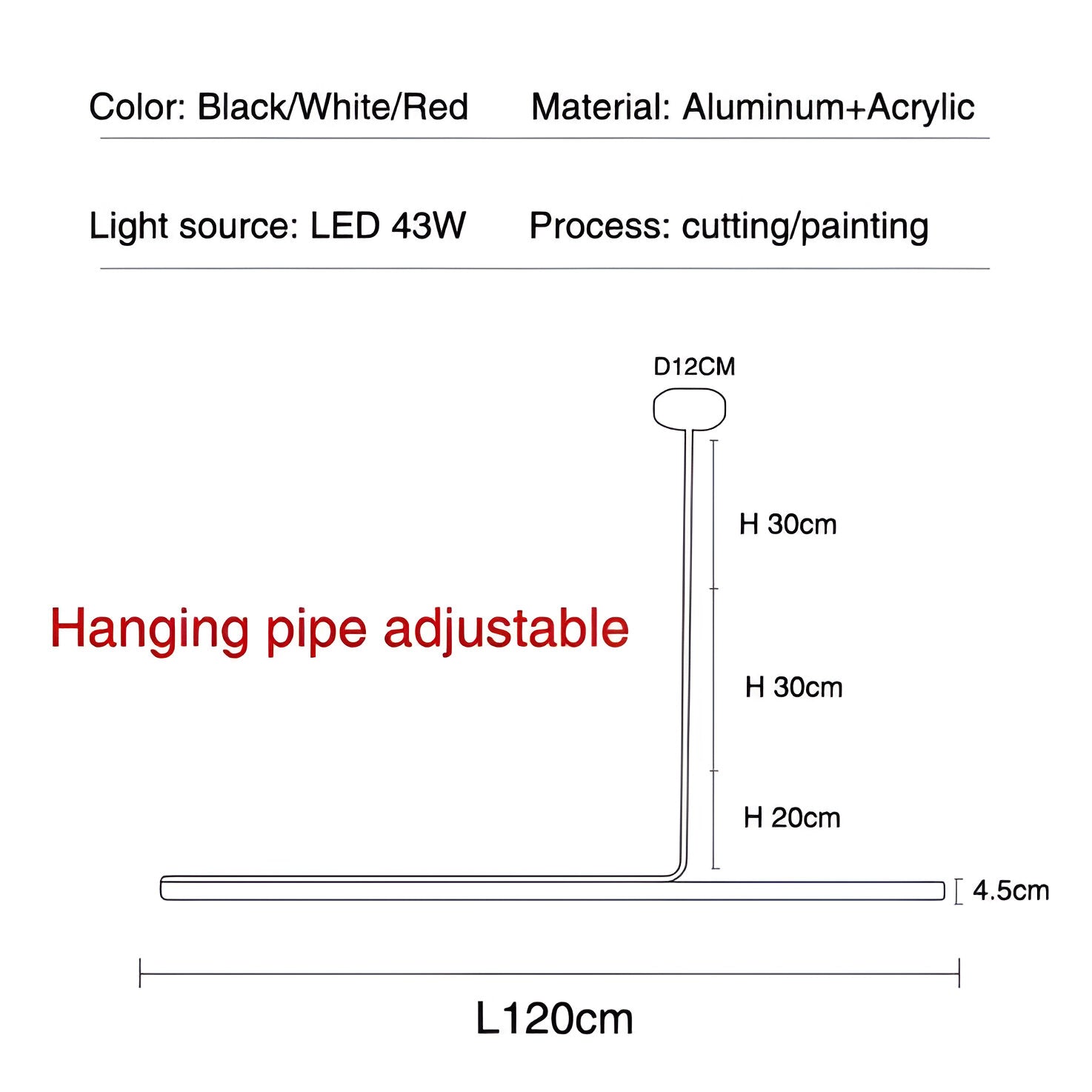 Luxury Acrylic Lampshade Mariah Linear Pendant Light