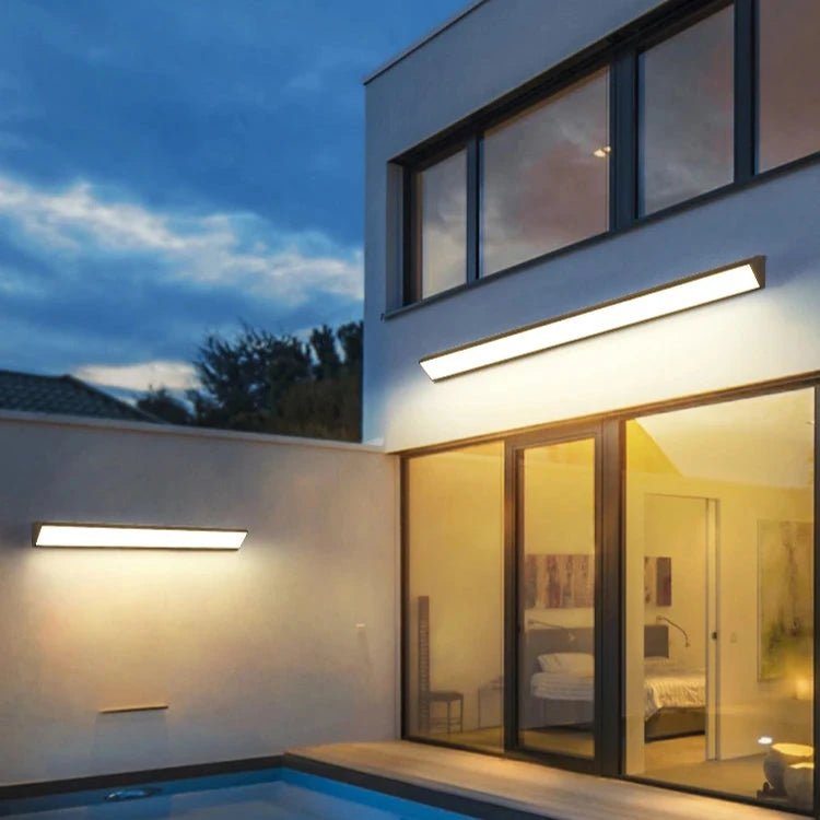 Sleek Outdoor Long Strip LED Wall Light