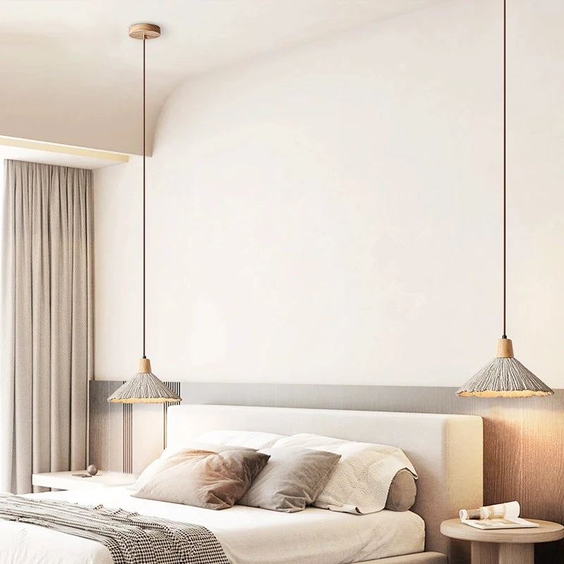 Cream Retro Wabi-Sabi LED Pendant Light