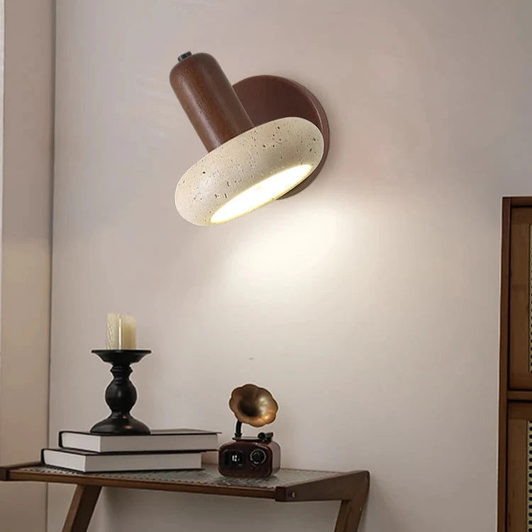 Travertine Rotatable Round Stone LED Wall Light