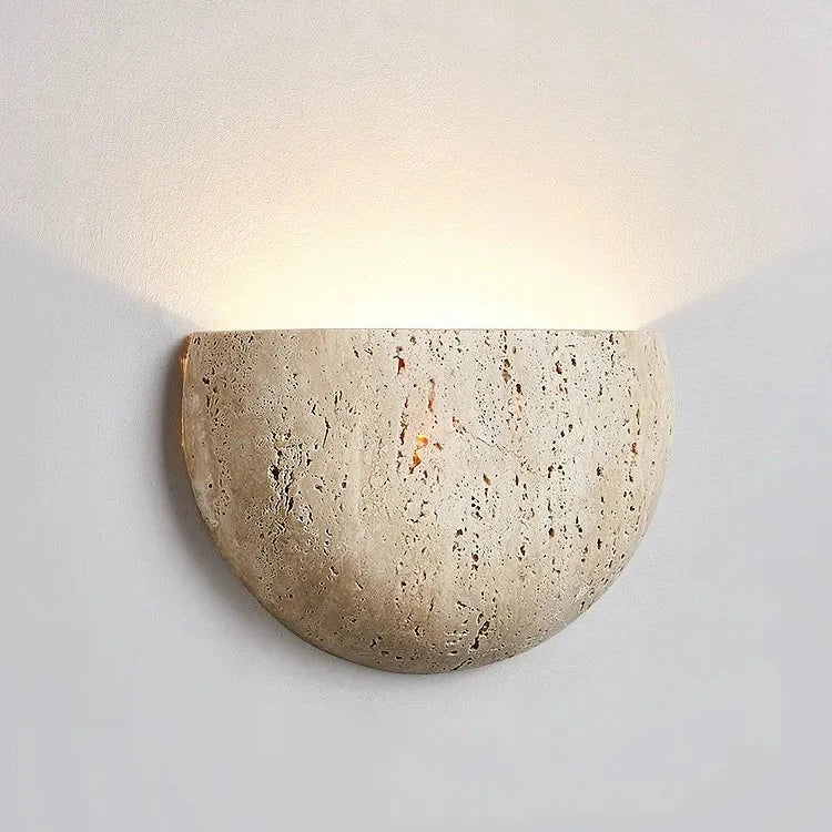 Medieval Style Travertine Stone Wall Light