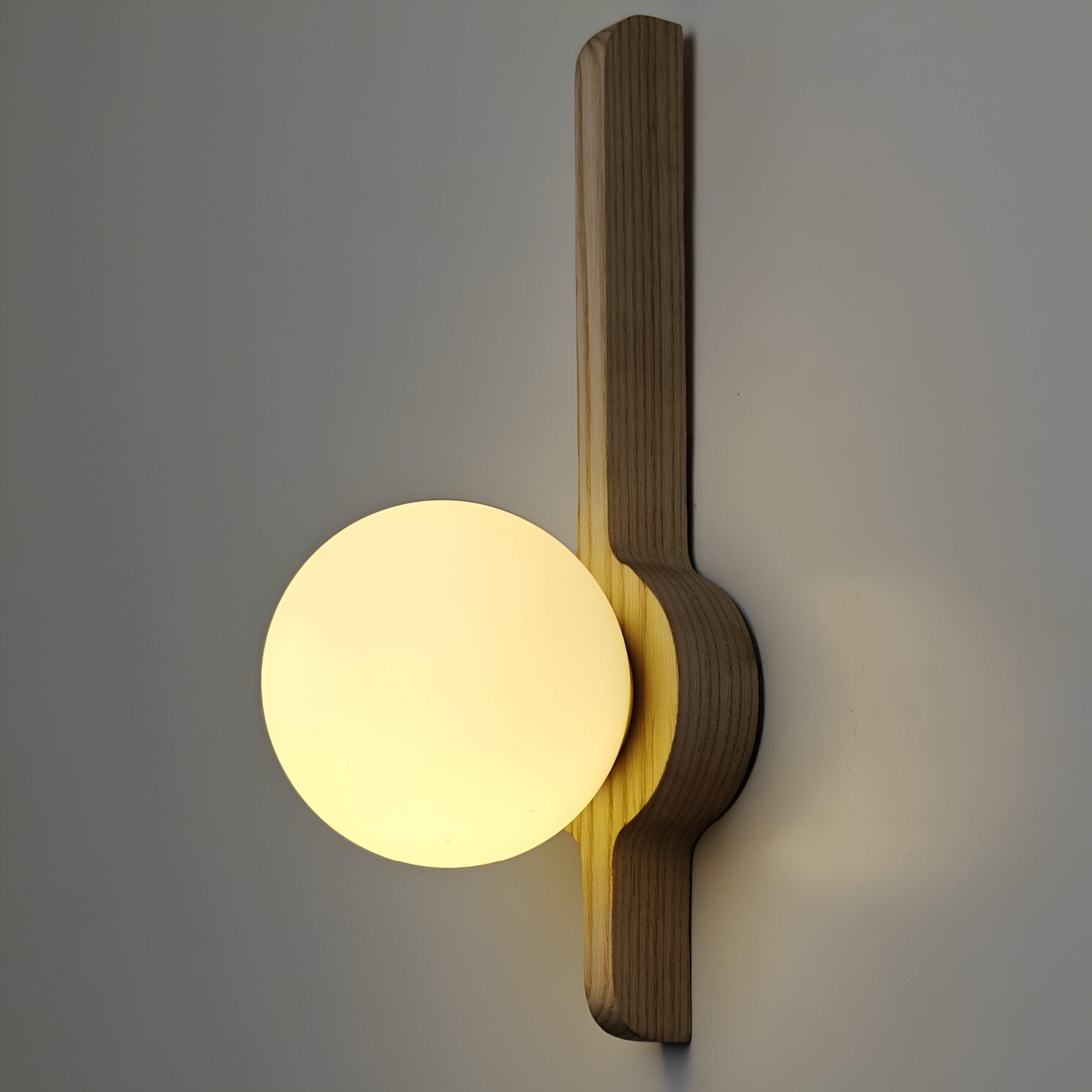 Thais Wood Nordic Glass Wall Light