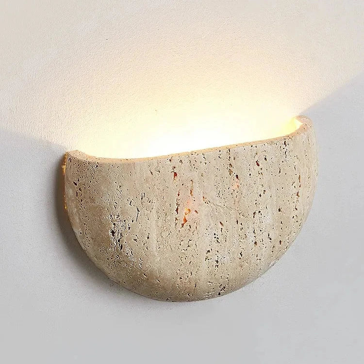 Medieval Style Travertine Stone Wall Light
