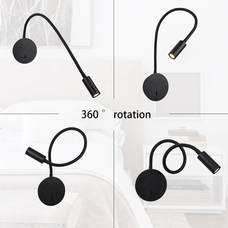 Flexible Nordic LED Bedside Minimalist Wall Light