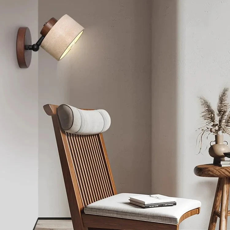 Study Reading Minimalist Travertine Stone Wall Light