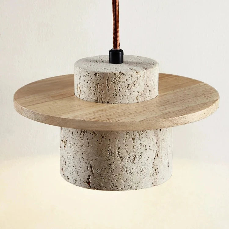 Japanese Style Vintage Travertine Pendant Light