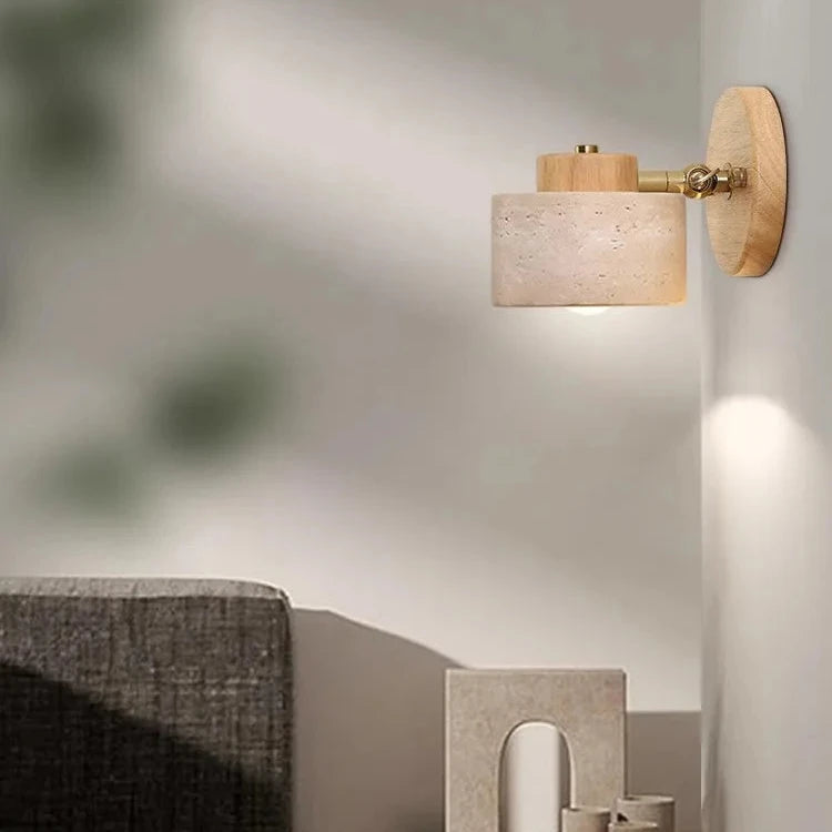 Study Reading Minimalist Travertine Stone Wall Light
