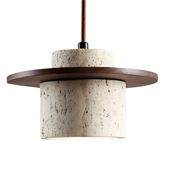 Japanese Style Vintage Travertine Pendant Light