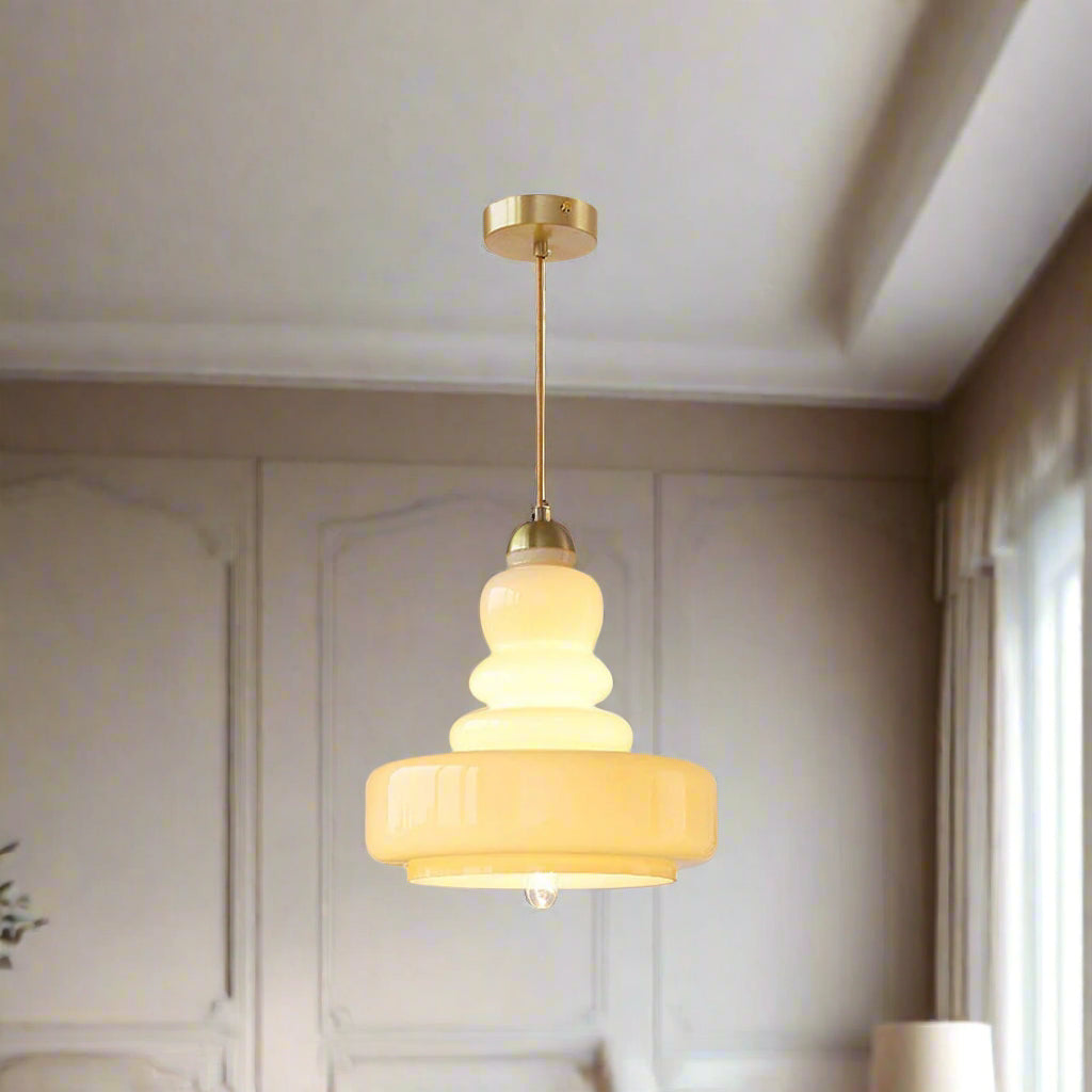Ellery Vintage Schoolhouse Glass Pendant Light