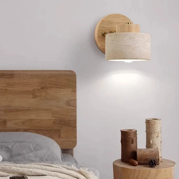 Study Reading Minimalist Travertine Stone Wall Light